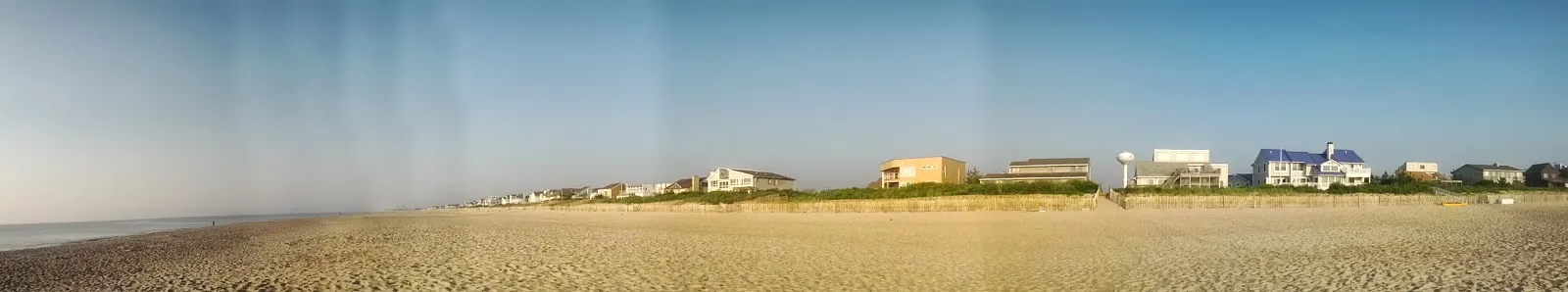 The view from the pristine beach
